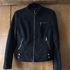 DownEast Black faux suede Moto Jacket